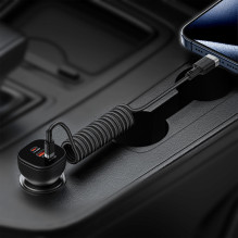 Acefast C14-03 USB-C - USB-C Spring Cable 480Mb / s 3A 1.2m - Black