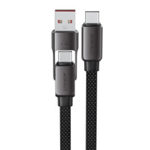 Acefast C13-04 USB-C - USB-A / USB-C Cable 480Mb / s 3A 1.2m - Black