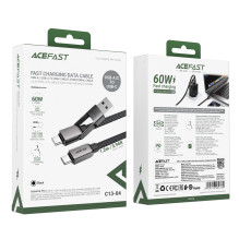 Acefast C13-04 USB-C – USB-A / USB-C laidas 480 Mb / s 3A 1,2 m - juodas