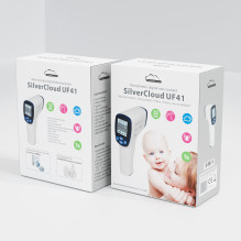SilverCloud UF41 Digital Thermometer Package for Body and Surfaces with Sticky Pad Flag Included