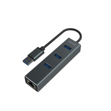 USB Hub - Savio AK-57 3x USB-A Hub with RJ-45 Gigabit Ethernet 5000 Mbit/s Gray USB Hub - Savio AK-57 3x USB-A Hub with RJ-45 Gigabit Ethernet 5000 Mbit/s Gray