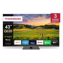 Televizorius, THOMSON, 43 colių, 4K / Smart, QLED, 3840x2160, Bluetooth, Google TV, 43QG5C14