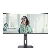 LCD Monitor, AOC, 34 ", 3440 x 1440 pixels, UltraWide Quad HD, Native aspect ratio 21:9, LED, Curved, CU34P3CV