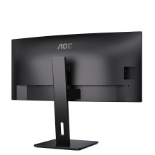 LCD monitorius, AOC, 34 colių, 3440 x 1440 pikselių, „UltraWide Quad HD“, natūralus kraštinių santykis 21:9, LED, išlenk