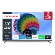 TV Set, THOMSON, 50", 4K / Smart, QLED, 3840x2160, Wireless LAN, Bluetooth, Google TV, Black, 50QG4S14