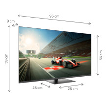 TV Set, THOMSON, 43 ", 4K Ultra HD, 3840 x 2160 pixels, Flat, 16:9, QLED Pro, 43QG7C04