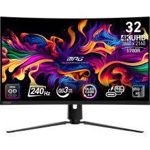 Monitorius, MSI, MPG 321CURX QD-OLED, 31.5", Žaidimų / Išlenktas / 4K, Panelė QD-OLED, 3840x2160, 16:9, 240 Hz, 0.0