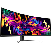 Monitorius, MSI, MPG 491CQP QD-OLED, 49 colių, žaidimų / išlenktas, skydelis QD-OLED, 5120x1440, 32:9, 144 Hz, matinis, 