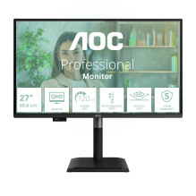 LCD Monitor, AOC, 27 ", 2560 x 1440 pixels, Wide Quad HD, Native aspect ratio 16:9, Flat, Q27P4U