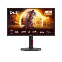 LCD Monitor, AOC, 24.5 ", 2560 x 1440 pixels, Quad HD, Native aspect ratio 16:9, LED, Flat, Q25G4SR