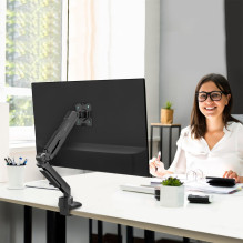 ONKRON G90-B Swivel and tilt desk mount for 13'-34' monitors, max. 10 kg, with rotation, black
