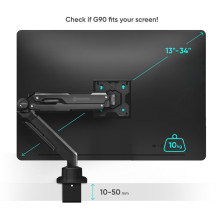 ONKRON G90-B Swivel and tilt desk mount for 13'-34' monitors, max. 10 kg, with rotation, black