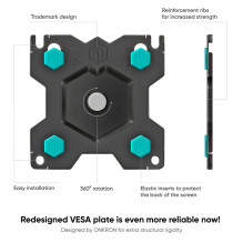 ONKRON G90-B Swivel and tilt desk mount for 13'-34' monitors, max. 10 kg, with rotation, black