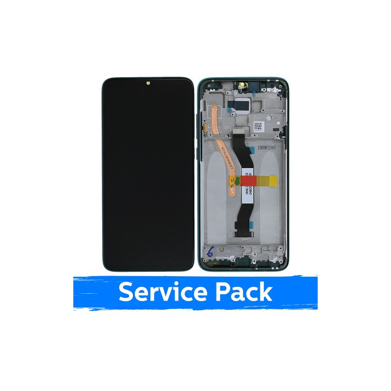 Ekranas skirtas Xiaomi Redmi Note 8 Pro su rėmeliu / Green / (Service Pack)