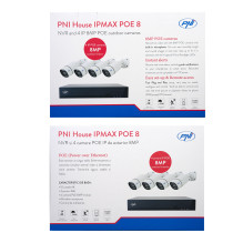 PNI House IPMAX POE 8 video surveillance kit package, NVR with 4 cameras and PNI SafeHouse 1TB HDD