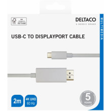 Deltaco USB-C - DisplayPort 2m White