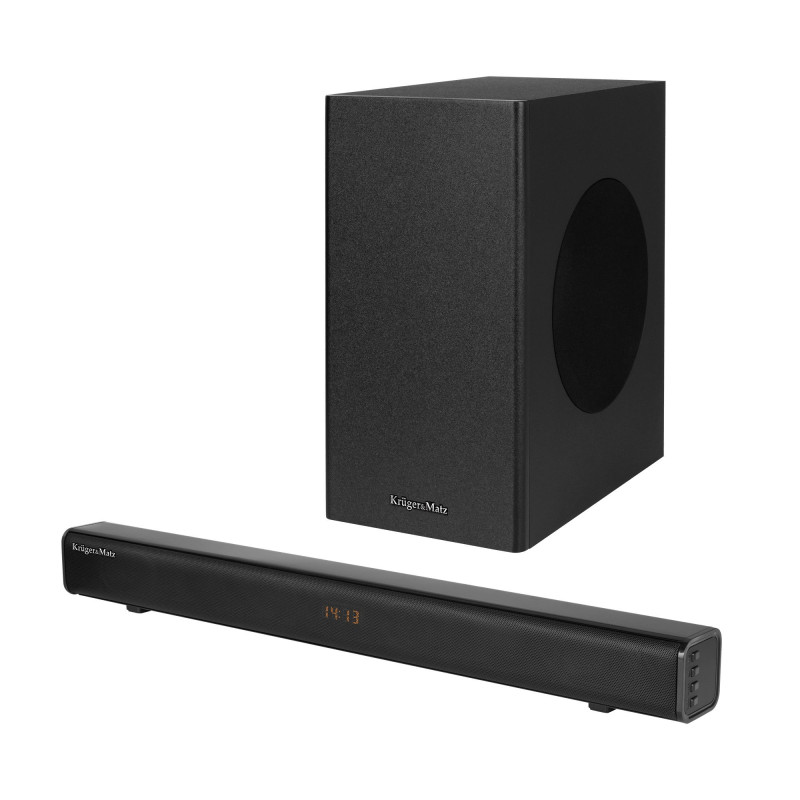 Soundbar with subwoofer, Bluetooth 5.0, HDMI ARC, USB, AUX, wall mount, remote control