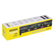 2 viename kompiuterio garsiakalbis, garso juosta, kompiuterio RGB LED foninis apšvietimas, stereo, žaidimai, USB, 2 x 3W