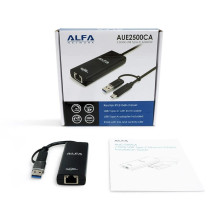 ALFA NETWORK 2.5 GbE Type-C SuperSpeed USB 5 Gbps Ethernet Adapter