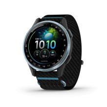 Garmin Approach J1 Cloud blue aluminium bezel with black / azure ComfortFit fabric band