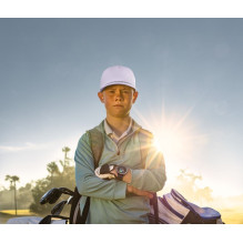 Garmin Approach J1 Cloud blue aluminium bezel with black / azure ComfortFit fabric band