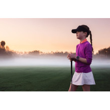 Garmin Approach J1 Silver aluminium bezel with lilac ComfortFit fabric ban