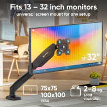 MONITOR ACC DESK MOUNT / 13-32" BLACK G80-B ONKRON MONITOR ACC DESK MOUNT / 13-32" BLACK G80-B ONKRON