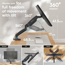 MONITOR ACC DESK MOUNT / 13-32" BLACK G80-B ONKRON MONITOR ACC DESK MOUNT / 13-32" BLACK G80-B ONKRON