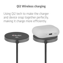 MOBILIUOJANČIOJO TELEFONO ĮKROVIKLIS QI2 MAGSAFE / 25W JUODAS CAC-3027 CLUB3D MOBILIUOJANČIOJO TELEFONO ĮKROVIKLIS QI2 MAGSAFE / 25W JUODAS CAC-3027 CLUB3D