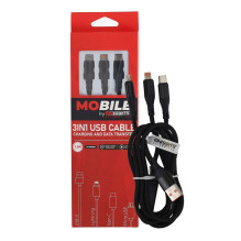 Kabel 3w1 USB-A USB-C Lightning 1,2 m EPMOB07