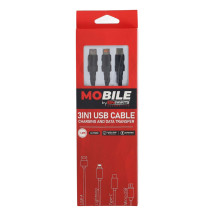 Kabel 3w1 USB-A USB-C Lightning 1,2 m EPMOB07