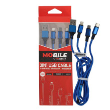 Kabel 3w1 USB-A USB-C...