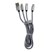 3in1 USB-A USB-C „Lightning“ laidas 1,2 m EPMOB09