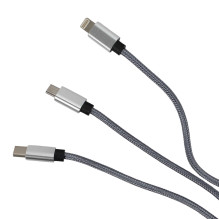 3in1 USB-A USB-C „Lightning“ laidas 1,2 m EPMOB09