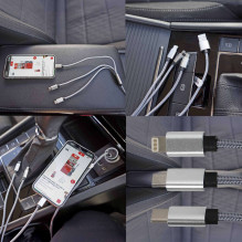 3in1 USB-A USB-C „Lightning“ laidas 1,2 m EPMOB09