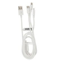 Kabel 3w1 USB-A USB-C Lightning 1,2 m EPMOB06