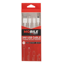 3in1 USB-A USB-C „Lightning“ laidas 1,2 m EPMOB06