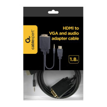 CABLE HDMI TO VGA +3.5MM / 1.8M A-HDMI-VGA-03-6 GEMBIRD CABLE HDMI TO VGA +3.5MM / 1.8M A-HDMI-VGA-03-6 GEMBIRD
