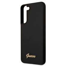 Guess Silicone Script Metal Logo Case for Samsung Galaxy S22+ - Black