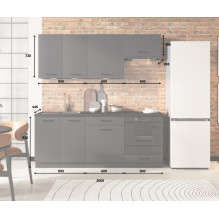 Cosmo Design ANIKA graphite / graphite 2.0 kitchen furniture set