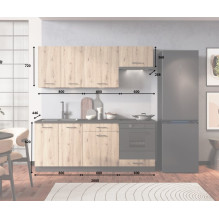 Cosmo Design ANIKA kitchen furniture set, artisan oak / graphite 2.0 Cosmo Design ANIKA kitchen furniture set, artisan oak / graphite 2.0