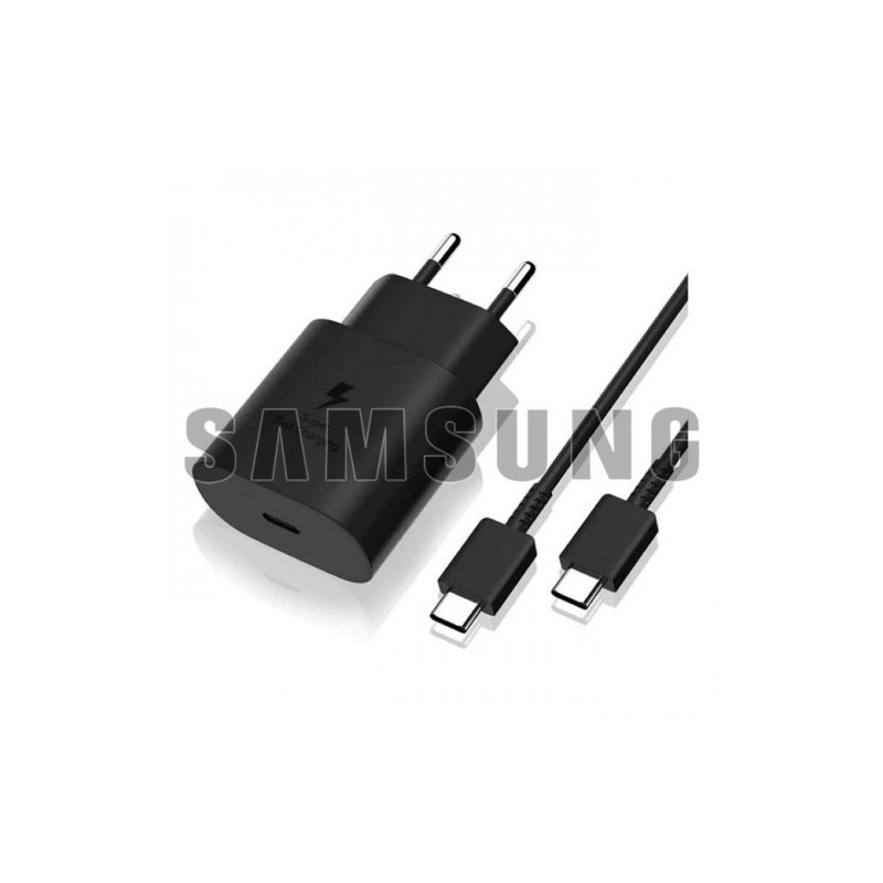 Charger Samsung EP-TA800B black 25W (incl. packing) + Type-C cable / 100% Genuine /