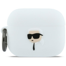 Karl Lagerfeld Silicone Karl Head 3D Case for AirPods Pro 3 - White