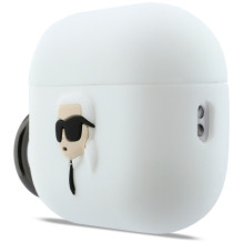Karl Lagerfeld Silicone Karl Head 3D Case for AirPods Pro 3 - White