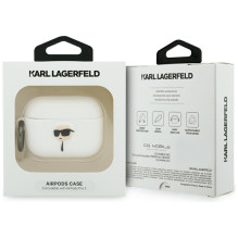 Karl Lagerfeld Silicone Karl Head 3D Case for AirPods Pro 3 - White
