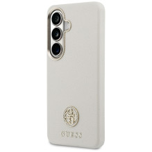 Guess Rhinestone Round Logo MagSafe Case for Samsung Galaxy S26+ - Beige
