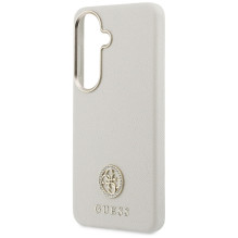 Guess Rhinestone Round Logo MagSafe Case for Samsung Galaxy S26+ - Beige