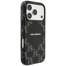 Karl Lagerfeld Monogram Logo MagSafe Case for iPhone 17 Pro Max - Black