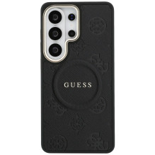 „Guess Saffiano Peony Reljefinis MagSafe Dėklas, skirtas „Samsung Galaxy S26 Ultra“ – juodas