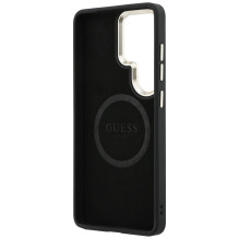 Guess Saffiano Peony Embossed Ring MagSafe Case for Samsung Galaxy S26 Ultra - Black